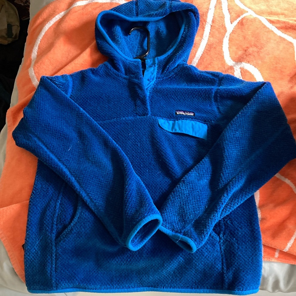 Patagonia Blue Fleece Sweater with Quarter-Zip